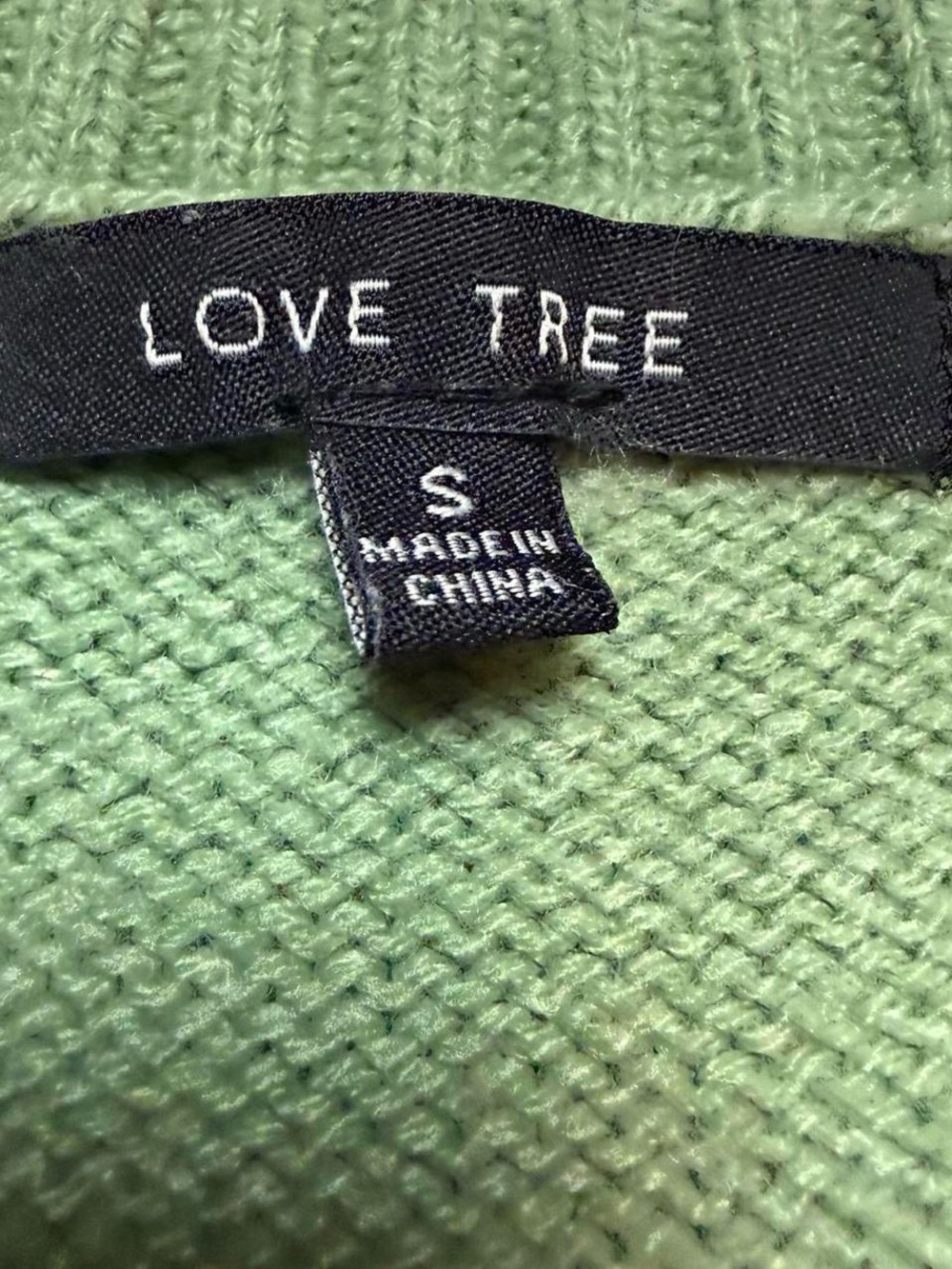 Love Tree Green Floral V Neck Sweater Vest Womens Size Small - Picture 4 of 5